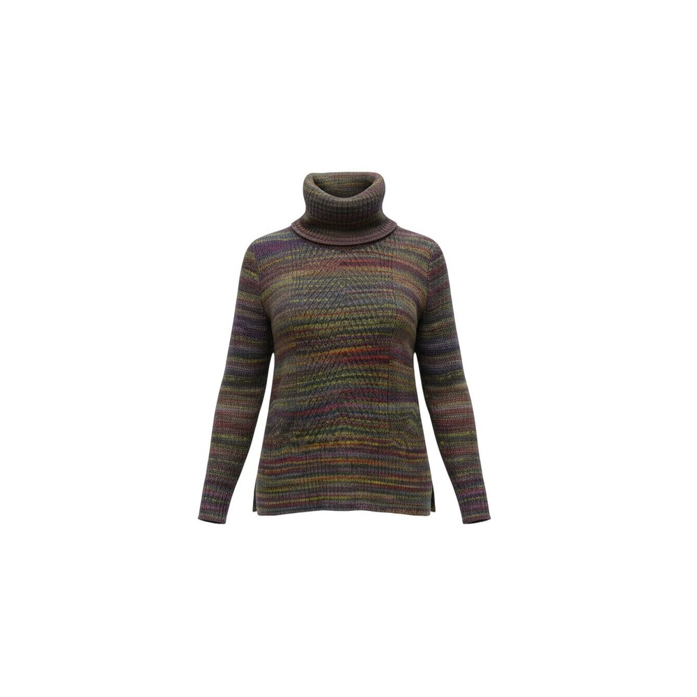 CJ Banks Turtleneck Sweater Womens 2X Multi Color Space Dye Knit Wool Blend